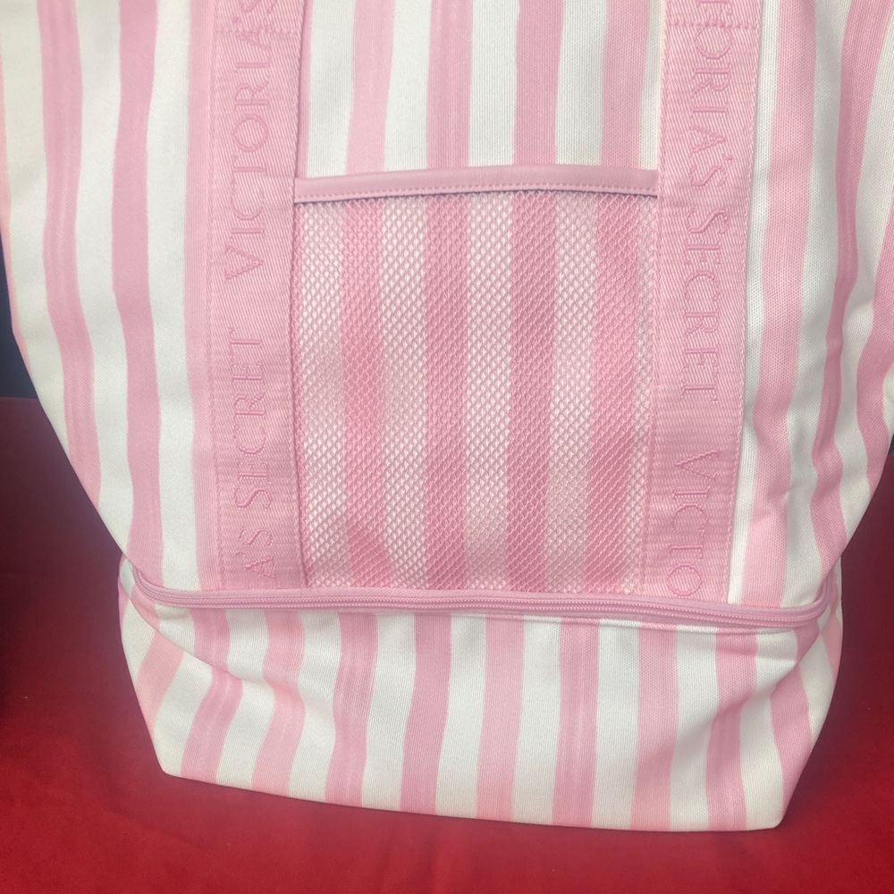 Victoria's Secret Pink and White Striped Tote